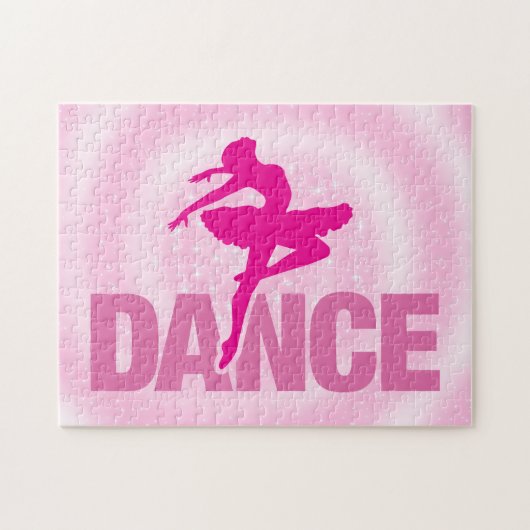 Hot Pink Ballerina Dance Sparkle Legpuzzel (Horizontaal)