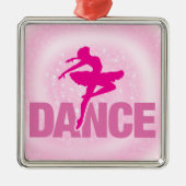 Hot Pink Ballerina Dance Sparkle Metalen Ornament (Voorkant)