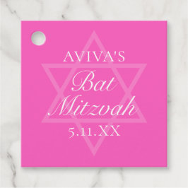 Hot Pink Bat Mitswa Party Ster van David Bedankjes Labels