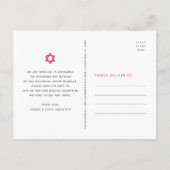 Hot Pink Bat Mitswa Save the Date Starburst Bold Uitnodiging Briefkaart (Achterkant)