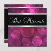 Hot Pink Bat Mitzvah Kaart (Voorkant / Achterkant)