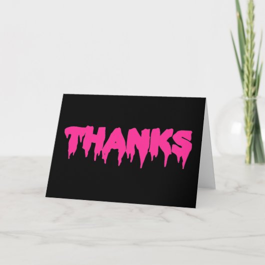 Hot Pink "BEDANKT" in Drip Font - Kaart (Voorkant)