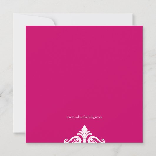 HOT PINK BESPAAR DE DATUM FOTOKAARTEN SAVE THE DATE (Achterkant)