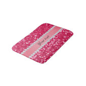 Hot Pink Big Faux Glitter met diamanten Badmat (Gekanteld)