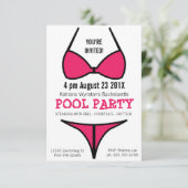 Hot Pink Bikini-Dames in Bachelorette Kaart (Staand voorkant)
