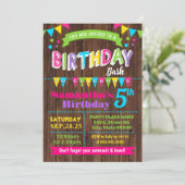 Hot Pink Birthday Bash Kaart (Staand voorkant)