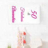 Hot Pink Black 50 & Fabulous 50th  Birthday  Spandoek (Insitu)