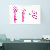 Hot Pink Black 50 & Fabulous 50th  Birthday  Spandoek (Beurs)