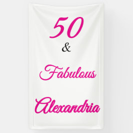 Hot Pink Black 50 & Fabulous 50th  Birthday  Spandoek