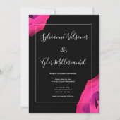 Hot Pink Black Bold Weddenschap Kaart (Voorkant)