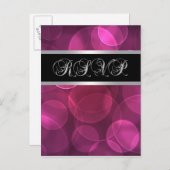 Hot Pink Black Briefkaart RSVP (Voorkant / Achterkant)