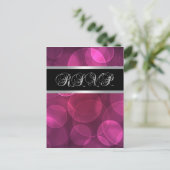 Hot Pink Black Briefkaart RSVP (Staand voorkant)