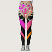 HOT PINK BLACK CHEVRON GLITTER GIRLY PEARLS LEGGINGS (Voorkant)
