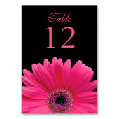 Hot Pink Black Gerber Daisy Wedding Kaart (Achterkant)