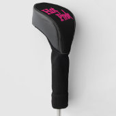 Hot Pink Black golfclub driver head cover (Schuin)