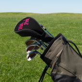 Hot Pink Black golfclub driver head cover (Insitu)