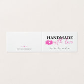 Hot Pink & Black - Handgemaakt met liefde Kaart (Buitenkant ongevouwen)