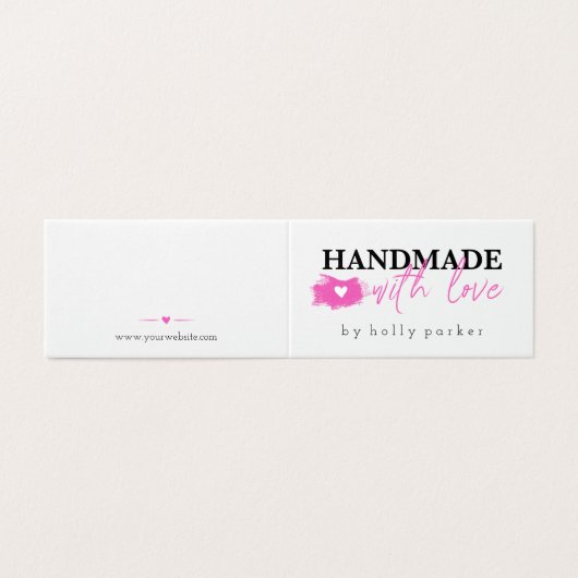 Hot Pink & Black - Handgemaakt met liefde Kaart (Buitenkant ongevouwen)