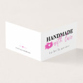 Hot Pink & Black - Handgemaakt met liefde Kaart (Buitenkant)