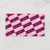Hot Pink & Black Mini Afstuderen Uitnodigingen (Achterkant)