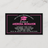 Hot Pink & Black Mini Afstuderen Uitnodigingen (Voorkant)