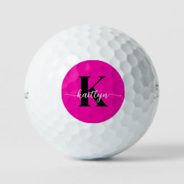 Hot Pink Black Monogram Golfballen