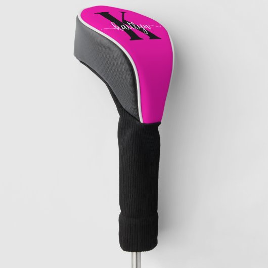 Hot Pink Black Monogram Golfheadcover (Schuin)