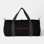 Hot Pink Black Monogram meisjesscriptnaam Plunjezak (Voorkant)