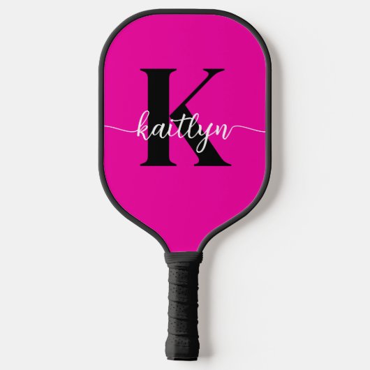 Hot Pink Black Monogram Pickleball Paddle (Achterkant)