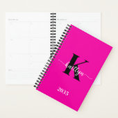 Hot Pink Black Monogram Planner (Display)