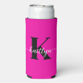 Hot Pink Black Monogram Seltzer Blikjeskoeler (Seltzer Achterkant)