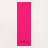 Hot Pink Black Namaste Typografie Yogamat (Achterkant)