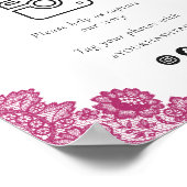 Hot Pink Black Oh Snap Social Media Wedding Sign Poster (Hoek)