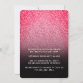 Hot Pink Black Ombre Glitter Sweet 16th VIP Pass Kaart (Achterkant)