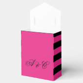 Hot Pink & Black Stripes Party Favor Tassen Bedankdoosjes (Geopend)