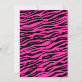 Hot-Pink & Black Tiger Stripes Bachelorette Party Kaart (Achterkant)
