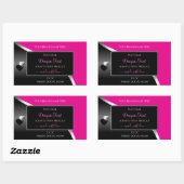 Hot Pink Black Wavy Silver Hearts Product Labels (Vel)