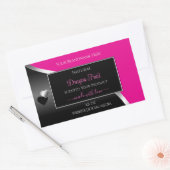 Hot Pink Black Wavy Silver Hearts Product Labels (Envelop)