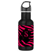Hot Pink Black Zebra Print 32 oz. Waterfles (Voorkant)