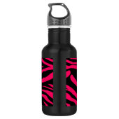 Hot Pink Black Zebra Print 32 oz. Waterfles (Achterkant)