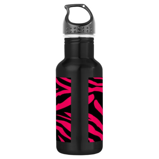 Hot Pink Black Zebra Print 32 oz. Waterfles (Achterkant)
