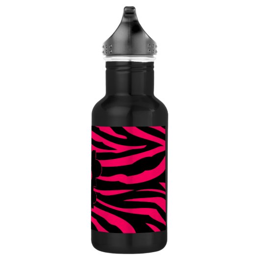Hot Pink Black Zebra Print 32 oz. Waterfles (Rechts)