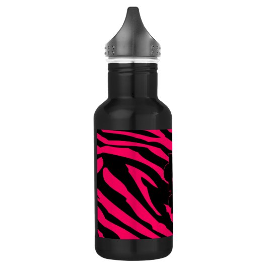 Hot Pink Black Zebra Print 32 oz. Waterfles (Links)