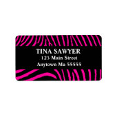 Hot Pink Black Zebra Retouradreslabels Etiket (Voorkant)