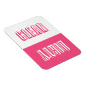 Hot Pink Block Moderne Typografie Vaatwasser Magneet (Rechterzijde)