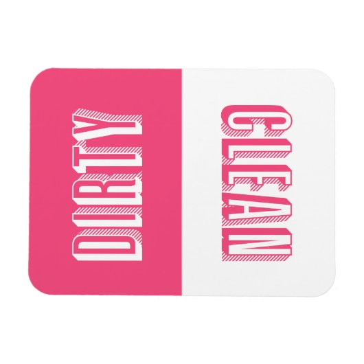 Hot Pink Block Moderne Typografie Vaatwasser Magneet (Horizontaal)