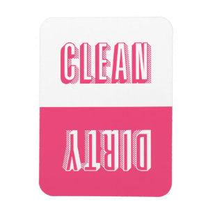 Hot Pink Block Moderne Typografie Vaatwasser Magneet