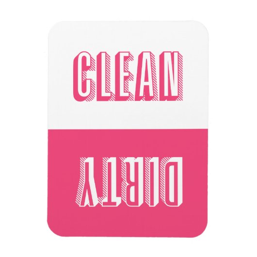 Hot Pink Block Moderne Typografie Vaatwasser Magneet (Verticaal)