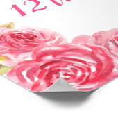 Hot Pink Bloemen Pompoenen Verjaardag Welkom Poster (Hoek)