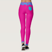 Hot Pink Bloemen Roos Modieuze Oefening Workout Leggings (Achterkant)